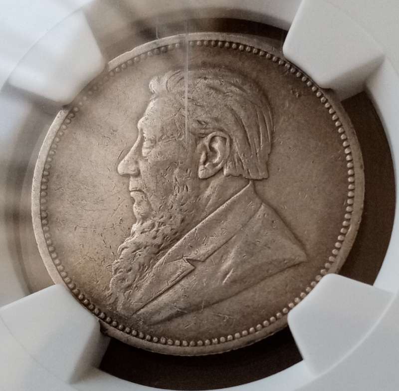 Scarce 1893 ZAR Kruger silver 2 Shillings NGC VF35