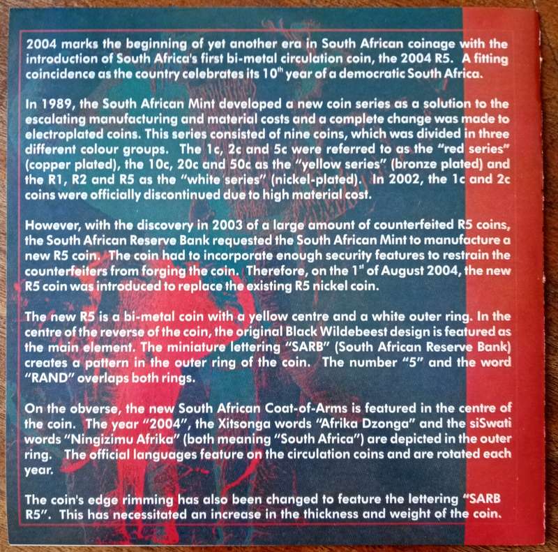 2004 Republic proof set in box (mintage: 1935).