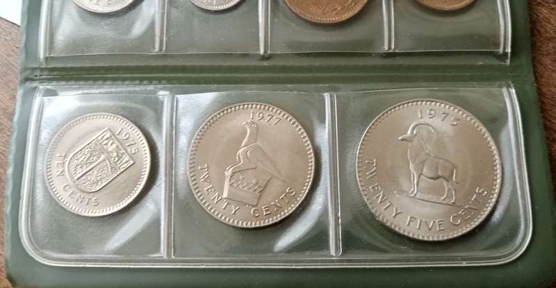 1970s Rhodesia uncirculated set in green folder