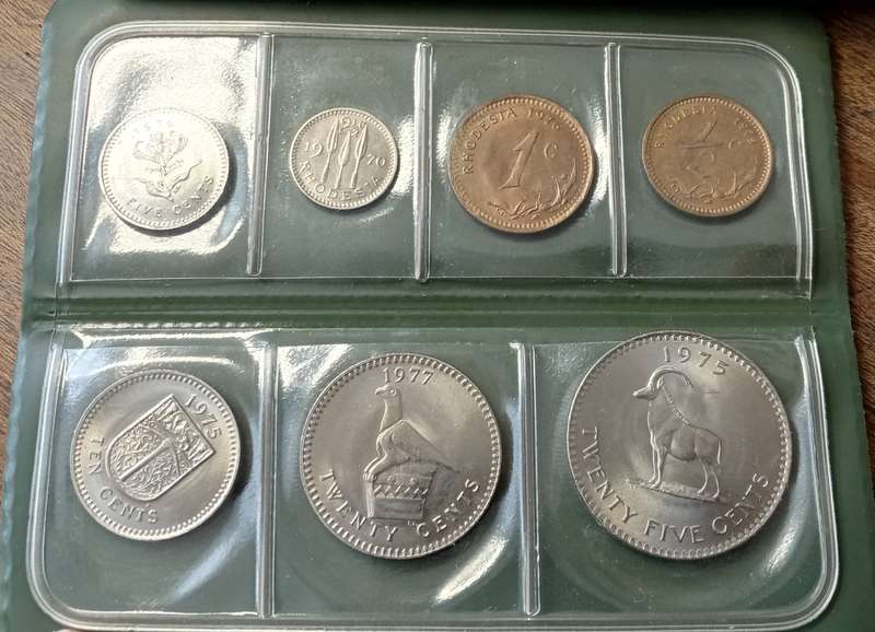 1970s Rhodesia uncirculated set in green folder