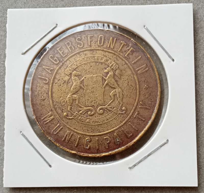 Jagersfontein Municipality 3 Gallons water token (1913-1926)