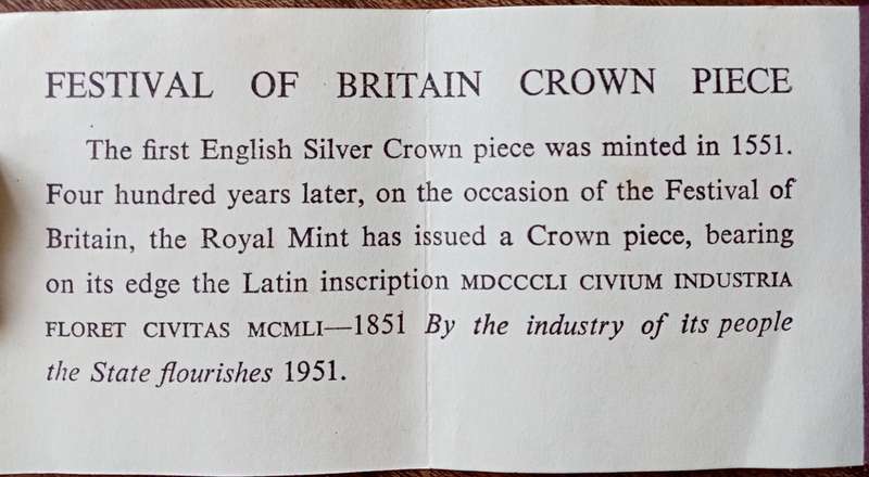 1951 Festival of Great Britain prooflike crown in box