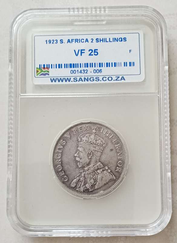 1923 Union silver 2 Shillings SANGS VF25