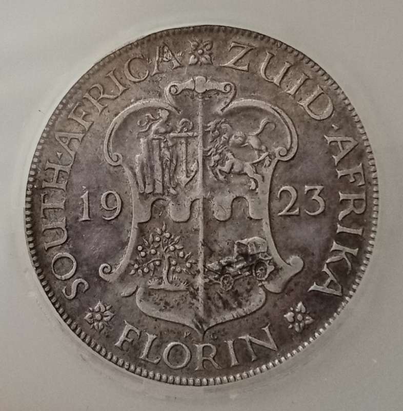 1923 Union silver 2 Shillings SANGS VF25
