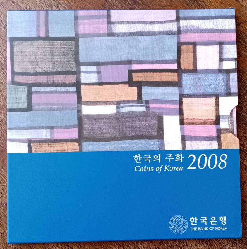 Scarcer 2008 Bank of Korea uncirculated coin set in folder