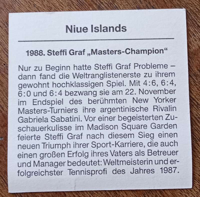 1988 Niue Islands uncirculated 5 Dollars in case incl.certificate (Steffi Graf)