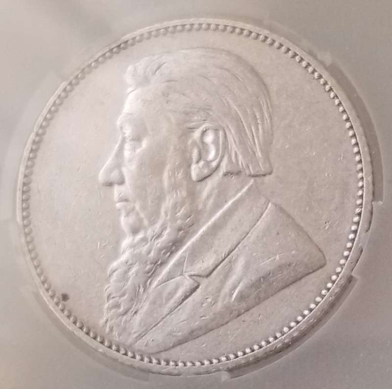 Nice 1896 ZAR Kruger silver shilling SANGS XF45