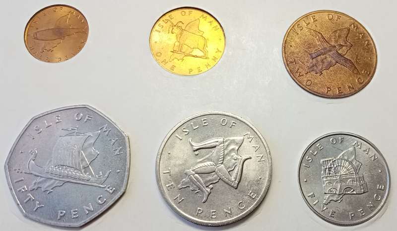 1976 Isle of Man 6 coin uncirculated set in wallet