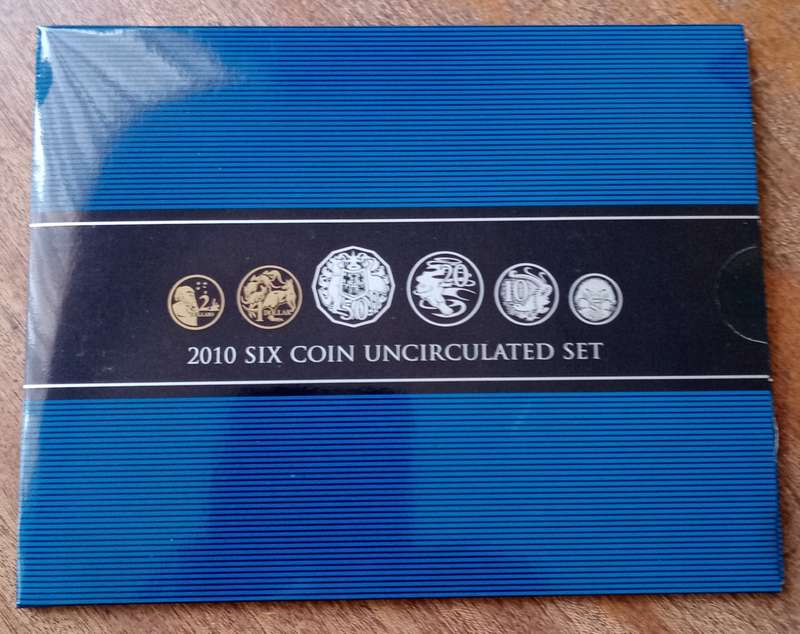 2010 Australia 6 coin uncirculated set in Royal Australian Mint pack