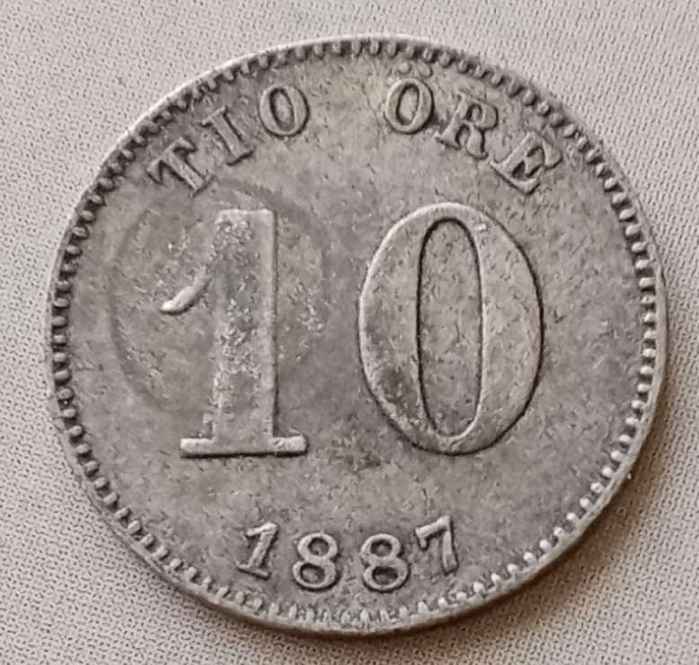 1887 Sweden silver 10 Ore