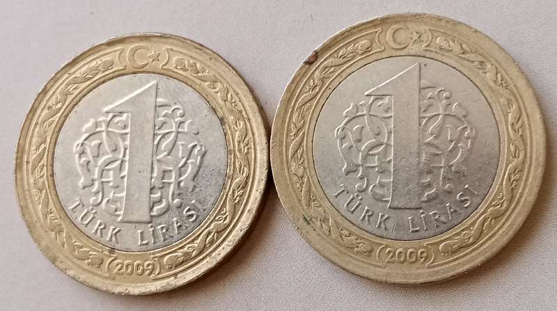 2009 Turkey 1 Lira x2