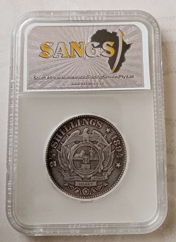1894 ZAR Kruger silver 2 1/2 Shillings SANGS XF40
