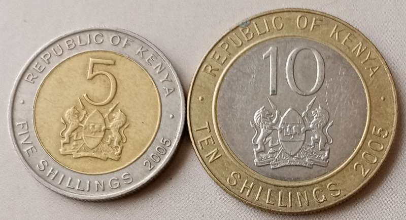 2005 Kenya 5 and 10 Shillings