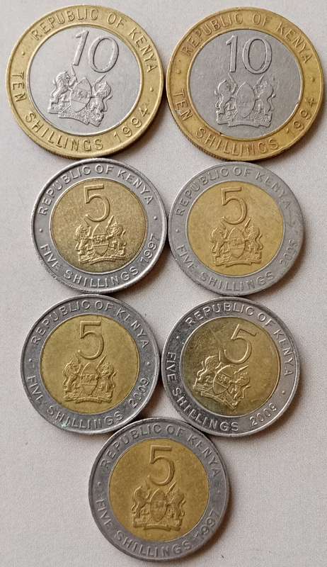 Lot of x7 Kenyan coins