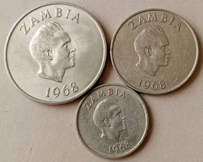 1968 Zambia 5/10 and 20 Ngwee