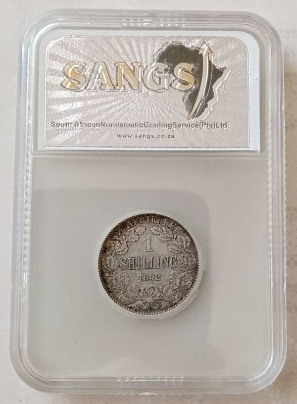 1892 ZAR Kruger silver shilling SANGS VF20