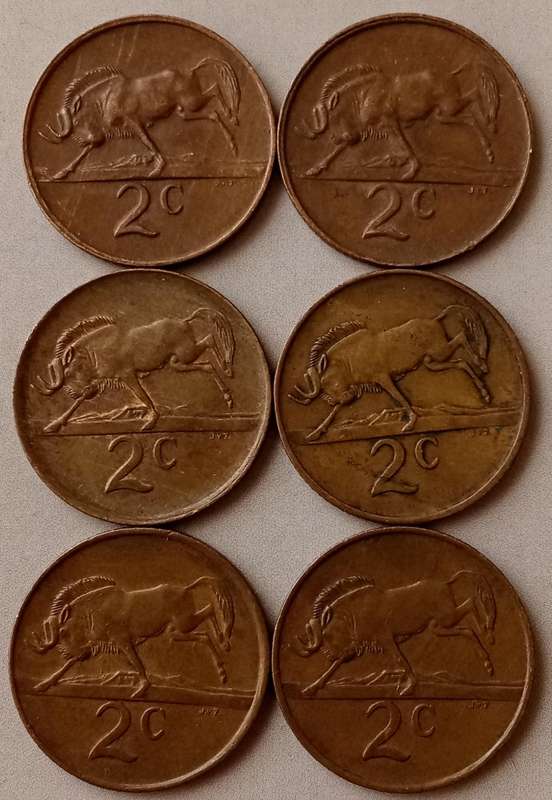 1980-1985 Republic 2c set in sequence