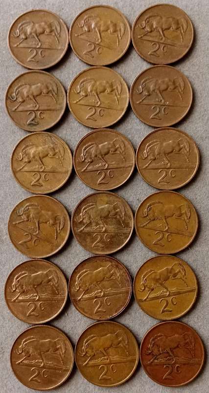 1973-1990 Republic 2c set in sequence