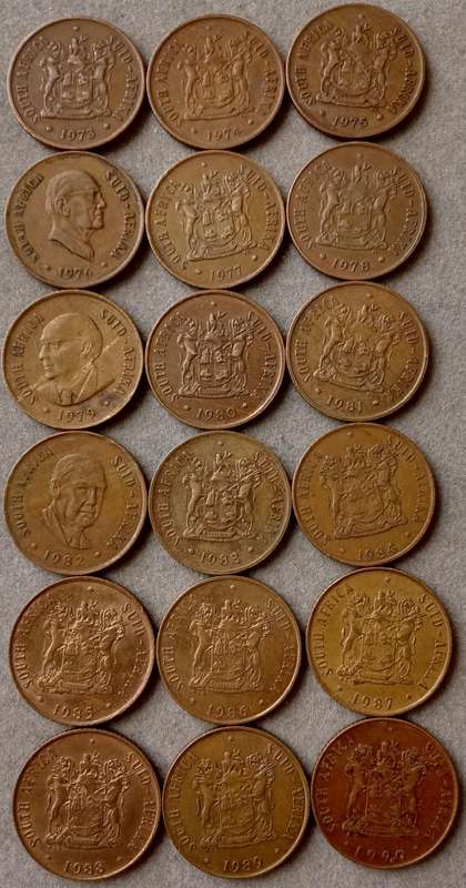 1973-1990 Republic 2c set in sequence