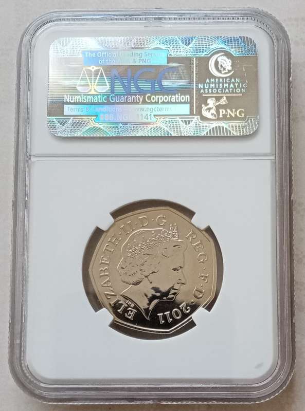 2011 Great Britain 50 Pence NGC MS66 - (Olympics -Handball) Top Pop