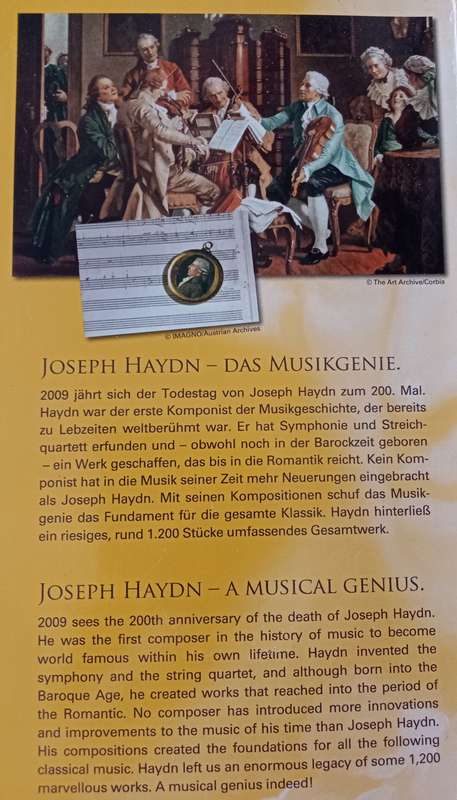 2009 Austria brilliant uncirculated silver 5 Euro in blister pack (Joseph Haydn)