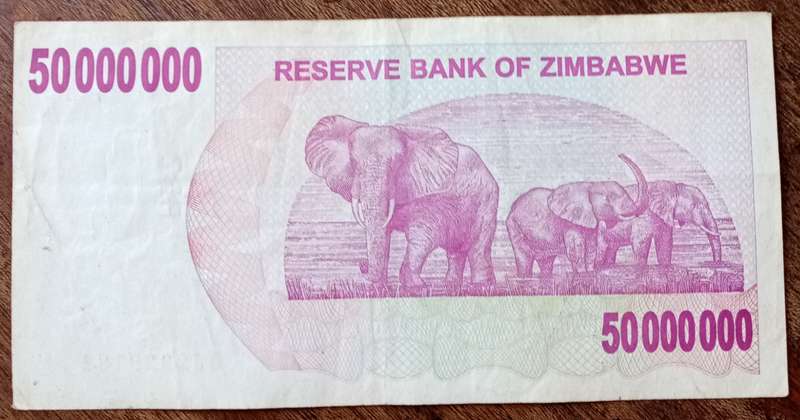 2008 Zimbabwe 50 Million dollars bearer cheque