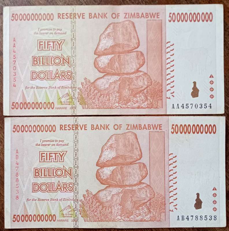 2008 Zimbabwe 50 Billion dollars note