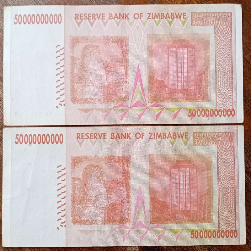 2008 Zimbabwe 50 Billion dollars note.