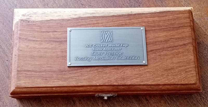 2003 Cricket World Cup proof silver prestige tossing medal collection in case with certificate