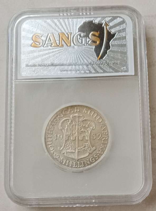 Nice 1932 union silver 2 Shillings SANGS AU53
