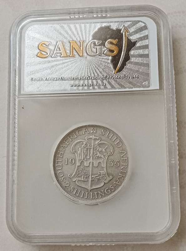 1935 Union silver 2 Shillings SANGS XF45