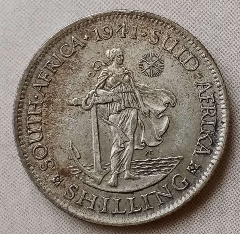 Union 1941 silver shilling.