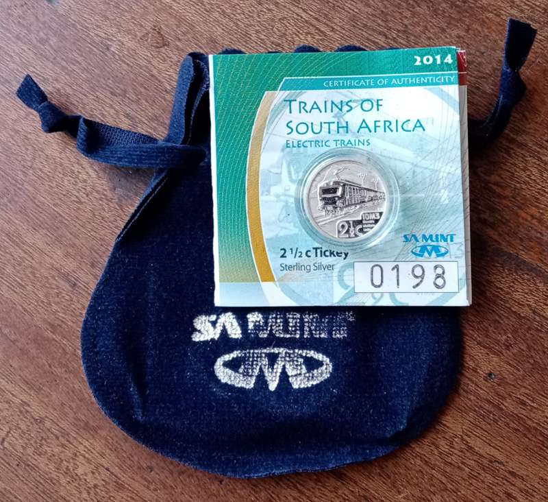 2014 Proof silver 2 1/2c in bag incl.certificate (Trains of South Africa - Class 10M3)