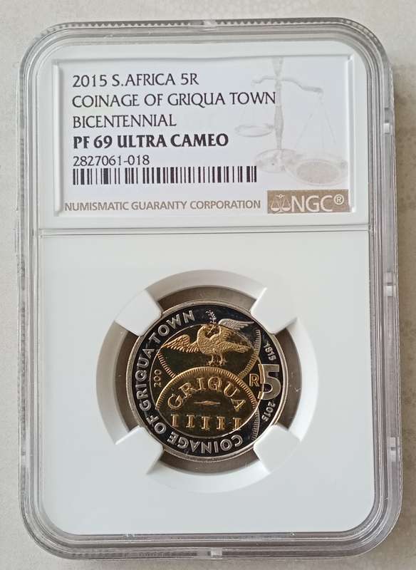 2015 Griqua Town Bicentennial proof R5 NGC PF69 Ultra Cameo (low mintage) Top Pop