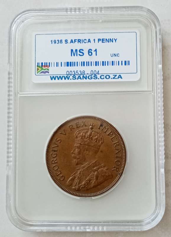 Nice 1936 union penny SANGS MS61 (Mint State)