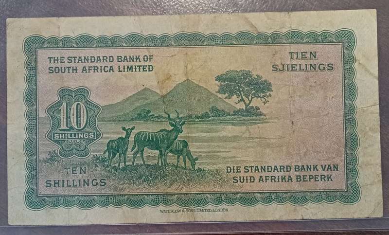 Scarce 1959 SWA (Windhoek) Standard Bank 10 Shillings SANGS VF20