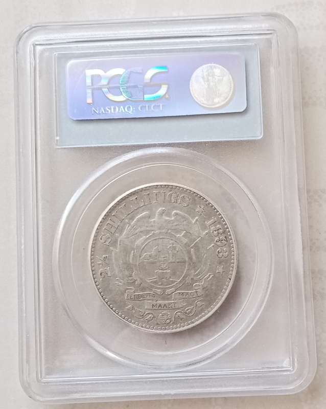 Scarce 1893 ZAR Kruger silver 2 1/2 Shillings PCGS VF35