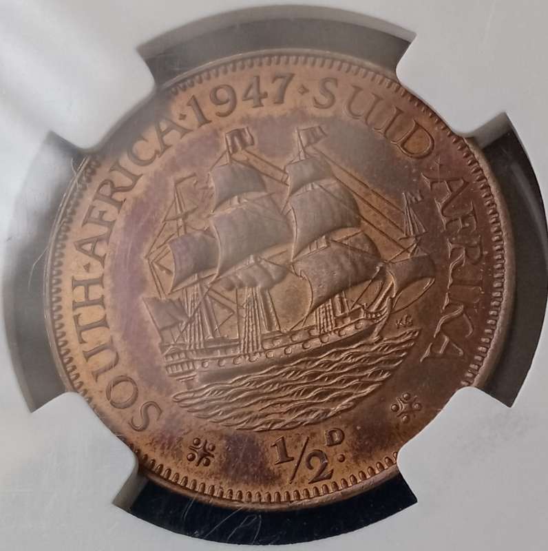 1947 Union proof 1/2 Penny NGC PF65 RB (mintage: 2600)