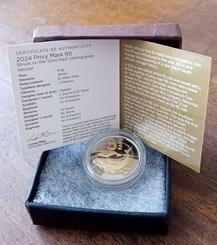 2024 Oom Paul Mintmark proof R5 in box with c.o.a