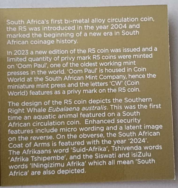 2024 Oom Paul Mintmark proof R5 in box with c.o.a