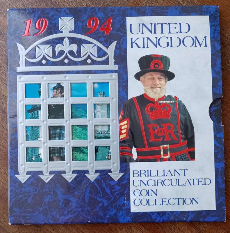 1994 United Kingdom brilliant uncirculated 8 coin set in folder