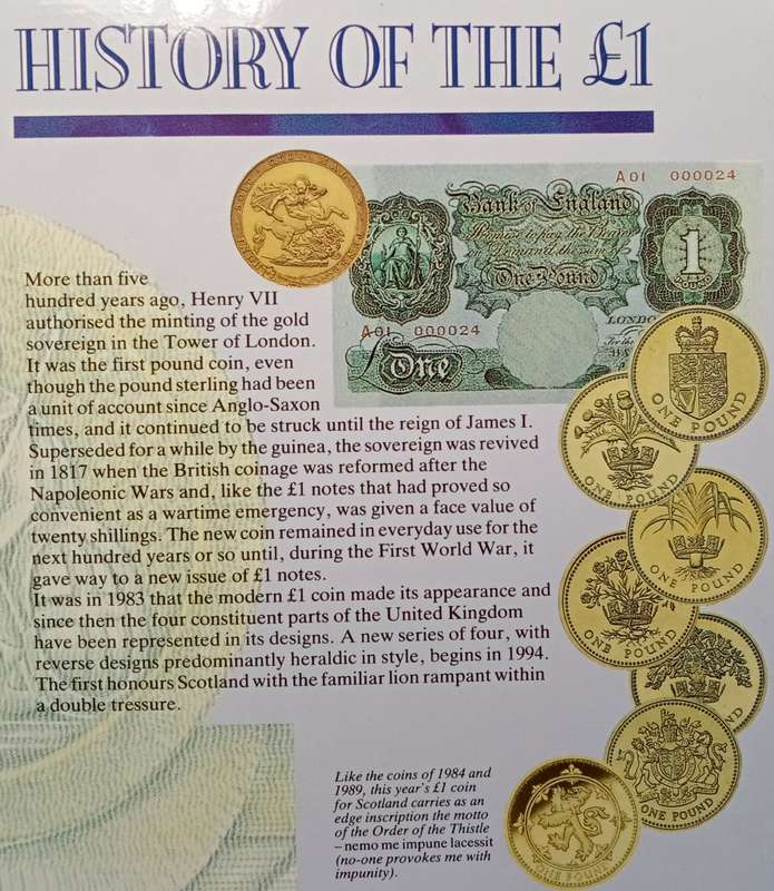 1994 United Kingdom brilliant uncirculated 8 coin set in folder