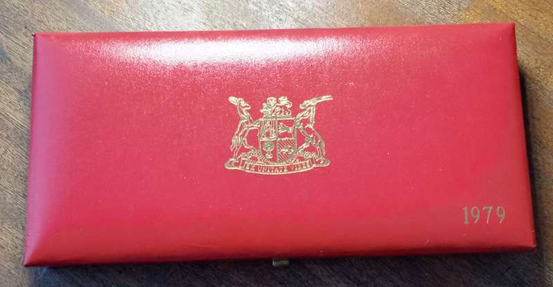 1979 Partial proof set in red box (50c-1/2c) `Pres.Diederichs`.