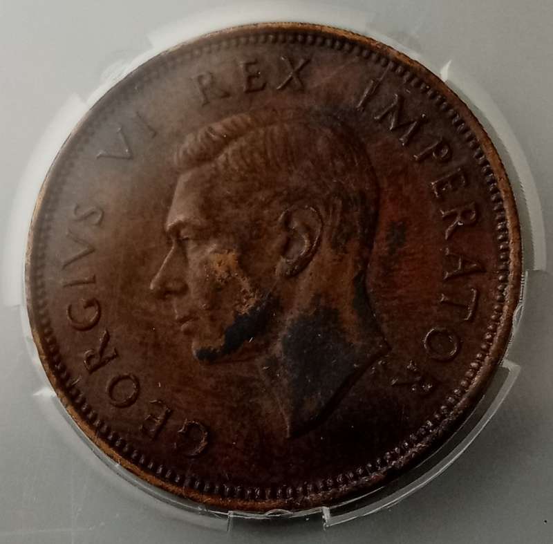 1937 Union 1/2 penny SANGS AU53 BN