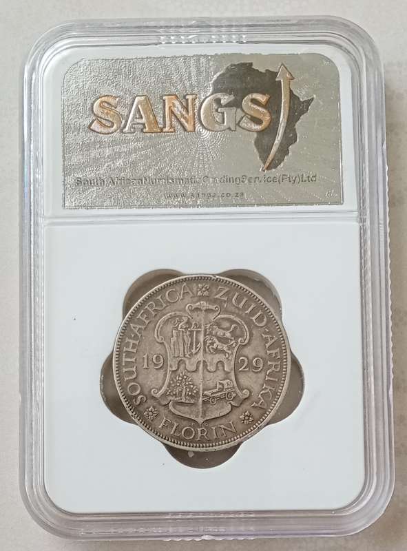 1929 Union silver 2 Shillings SANGS VF30