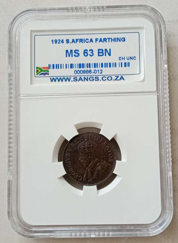 Lower mintage 1924 Union 1/4 Penny SANGS MS63 BN