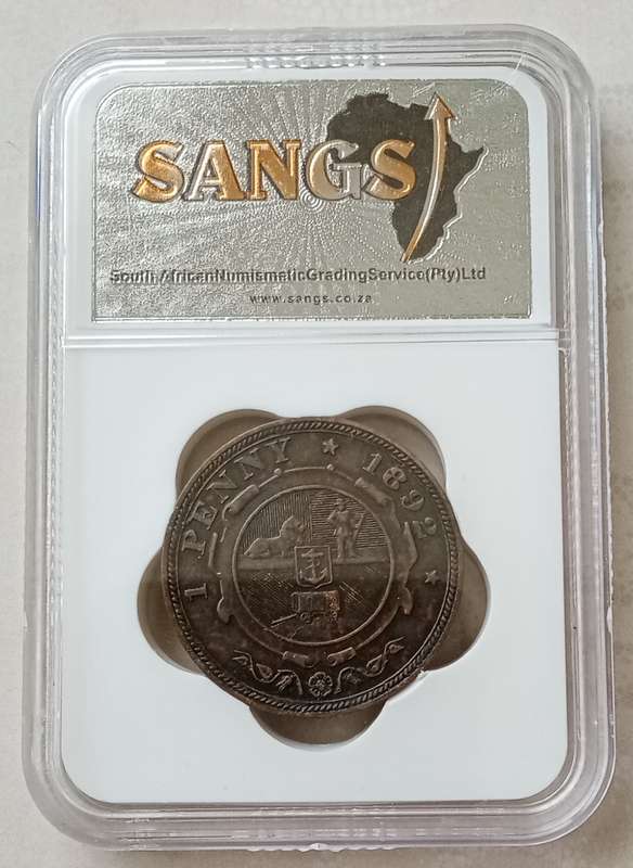 1892 ZAR Kruger Penny SANGS VF35