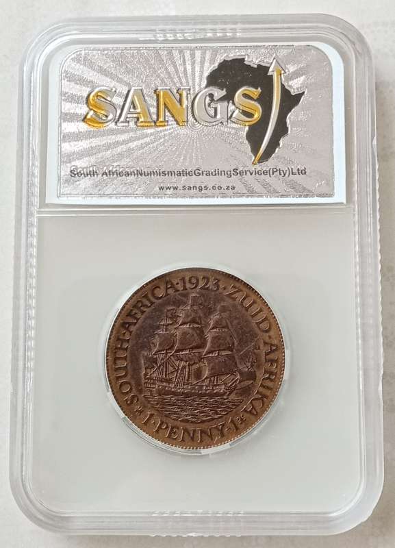 Scarcer 1923 union red penny SANGS VF25