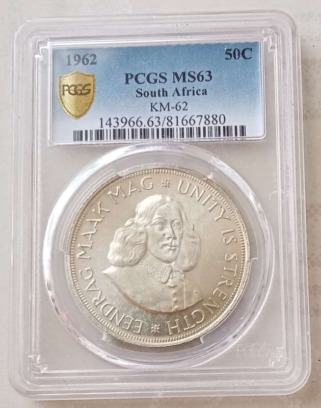 Nice 1962 Republic silver 50c PCGS MS63 (low mintage)