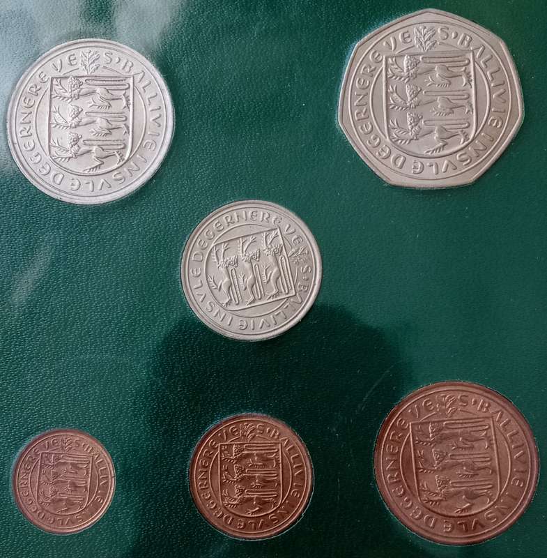 1968/1969/1971 Decimal currency of Guernsey the channel isles 6 coin unc set